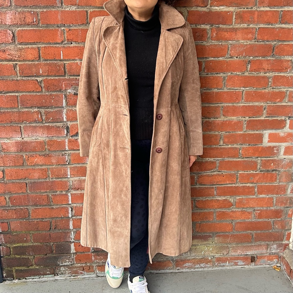 Vintage 1970s Tan Suede Trench Coat – Sears, Made in Canada